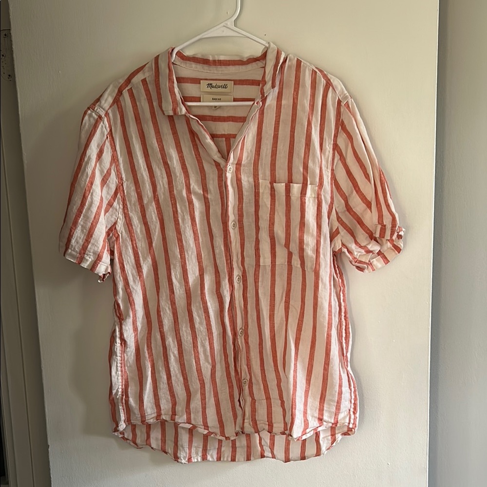 Men's Striped Shirt - Red and White by Madewell